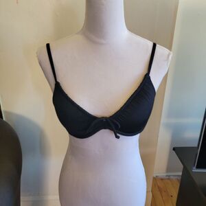 Victoria’s Secret PINK Black Bikini Top  Push Up Bra Size Small